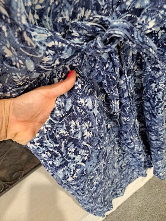 Lauren Ralph Lauren Linen Floral Shirtdress Tie Waist Blue Plus Size 14 Women's - Picture 4 of 12